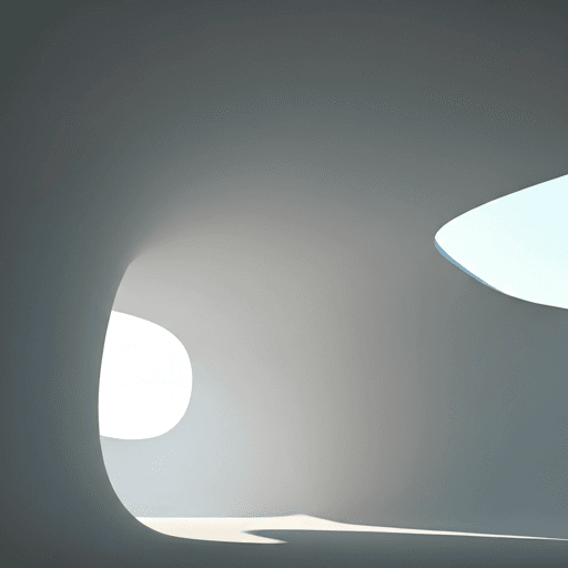 Minimalist architectural curves in white concrete