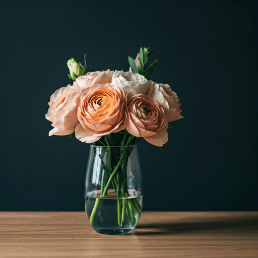 Soft focus flowers in a glass vase